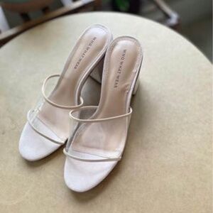 Who What Wear Nude and Clear Open Toe Heel